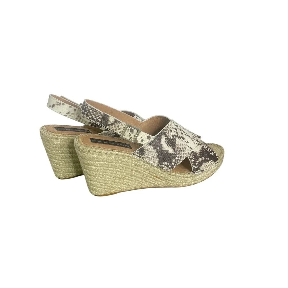 Steve Madden Steven Stelarr 9.5 Slingback Snake Print Wedge Open Toe Espadrille‎